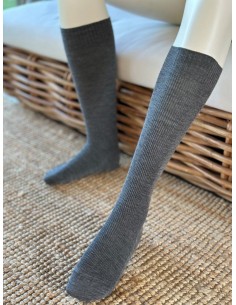 chaussette-haute-laine-gris