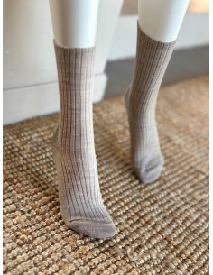 chaussette-resistante-laine-beige 2